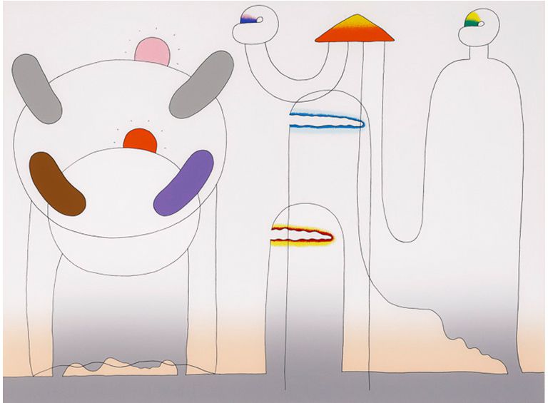 《ぱぱぴぴぷう》1979年、シルクスクリーン、450×600mm